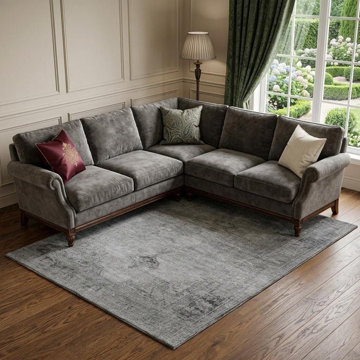 10' X 14' Oriental Washable Area Rug With UV Protection (654892) - Gray / Ivory