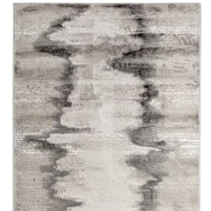 13' x 20' Abstract Power Loom Area Rug - Gray Ivory And Taupe