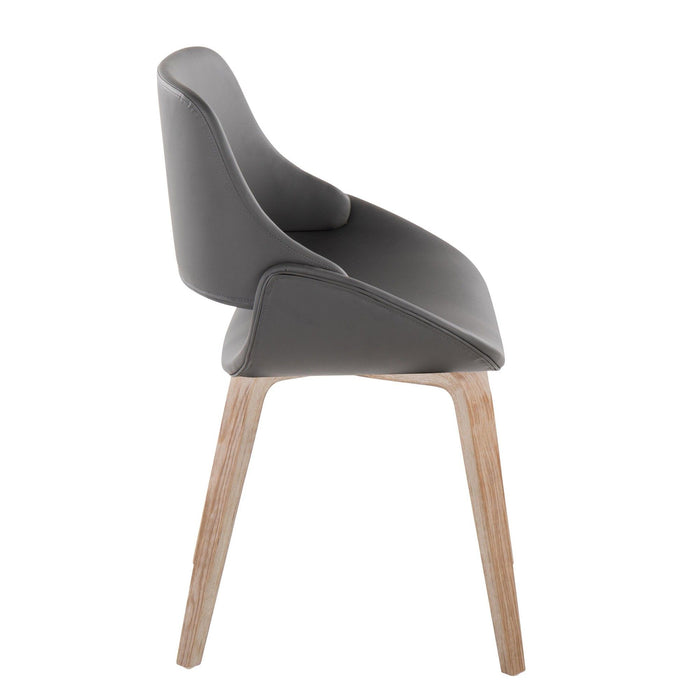 Fabrizzi - Mid-Century Modern Dining / Accent Chair (Set of 2) - Whitewash Wood