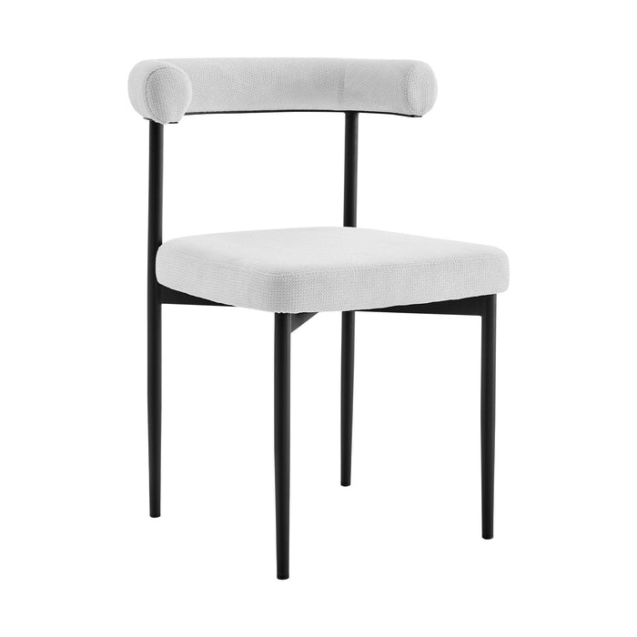 Upholstered Polyester Open Back Dining Room Side Chairs (Set of 2) - Gray