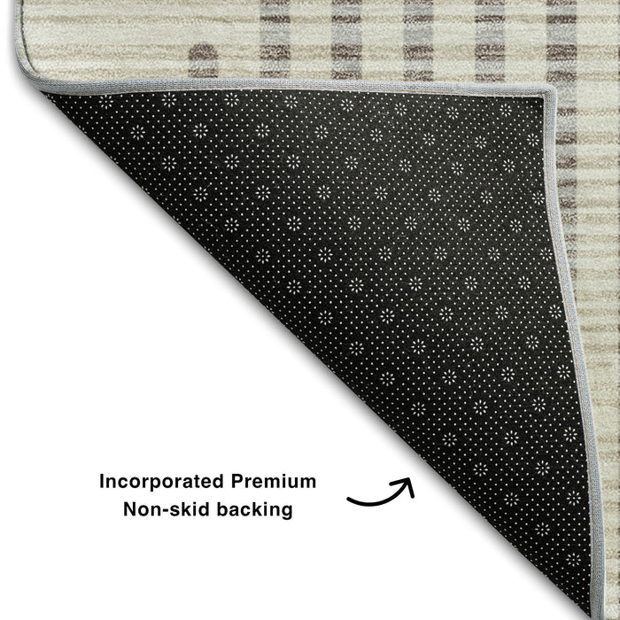 10' X 14' Geometric Washable Area Rug With UV Protection (678766) - Beige / Taupe