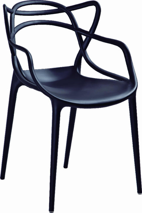 Heavy Duty Plastic Dining Arm Chairs (Set of 4) - Black