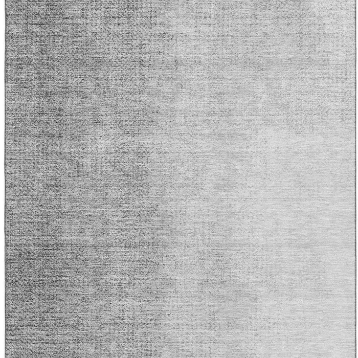 10' X 14' Ombre Washable Area Rug With UV Protection - Gray And Silver