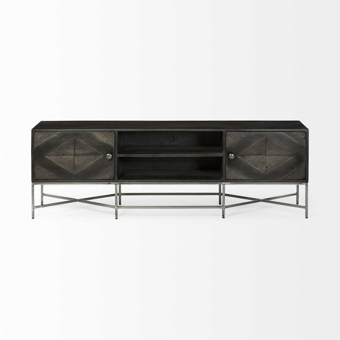 Solid Wood Console Table - Dark Brown
