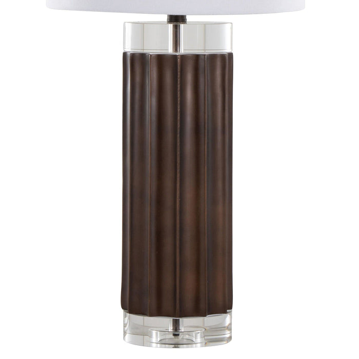 Cylinder - Fluted 29.25" Polyresin Table Lamp (Set of 2) - Dark Brown