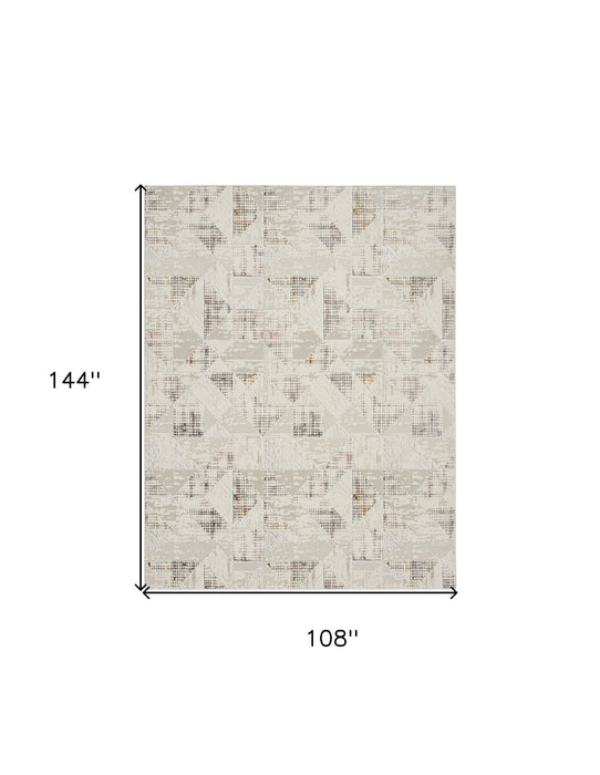 9' X 12' Geometric Area Rug (551373) - Cream