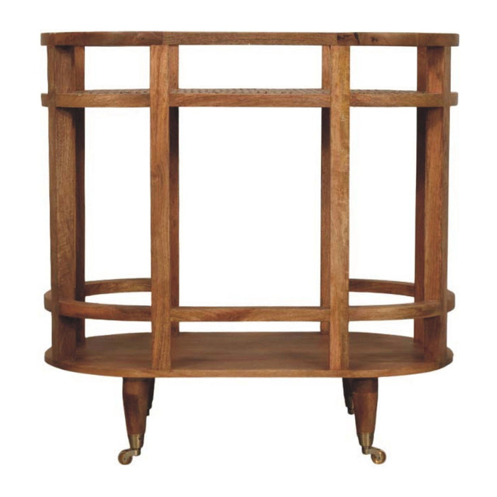 Solid Wood Solid Console Table With Shelf With Two Drawers (719162) - Brown