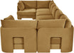 Meridian Furniture Hammond velvet performance fabric 7-piece U-shaped sectional sofa, stationary upholstery, cozy living room setup
