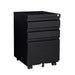 Giga contemporary metal filing cabinet with three drawers, lock, ideal for legal and letter size office storage.