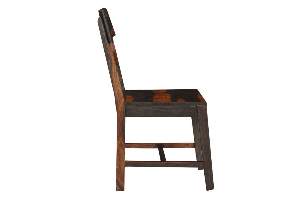 Solid Wood Ladder Back Dining Side Chairs (Set of 2) - Dark Brown