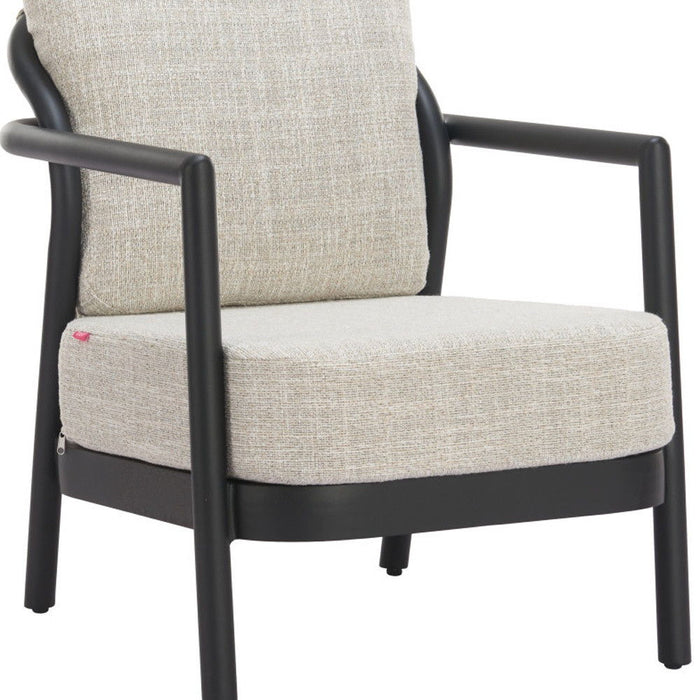 Fabric Arm Chair - Beige / Black