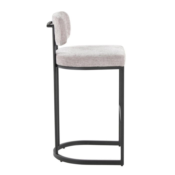 Demi - Fixed-Height Barstool (Set of 2) - Black Metal Base