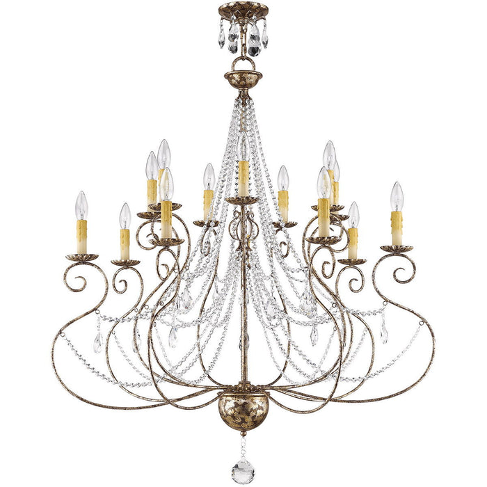 41" Multi Light Dimmable Chandelier With Shades - Bronze