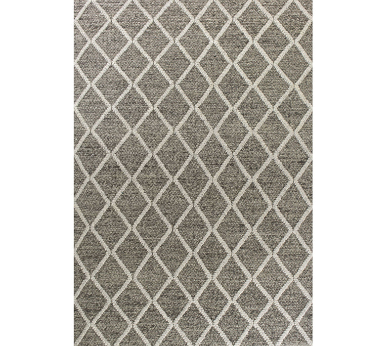 9' x 13' Wool Gray Area Rug - Dark
