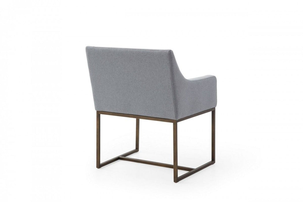 Upholstered Fabric Dining Chair With Arm - Gray