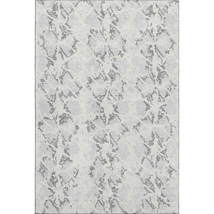 10' X 14' Abstract Washable Area Rug With UV Protection (676674) - Silver / Gray / Ivory