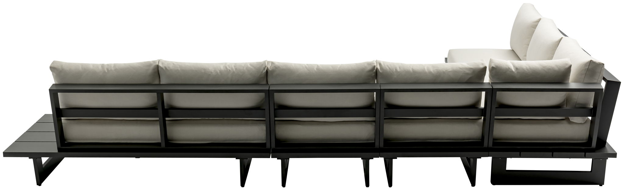 Maldives - 5 Piece Water Resistant Outdoor Patio Modular Sectional With Gray Base