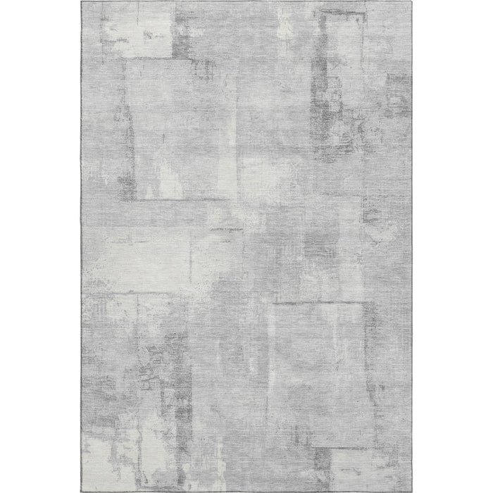 10' X 14' Geometric Washable Area Rug With UV Protection (698004) - Gray / Silver / Ivory