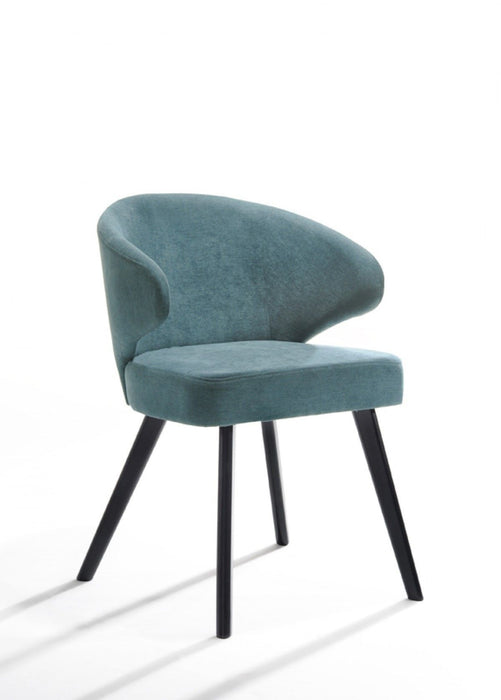 Upholstered Fabric Wing Back Dining Arm Chairs (Set of 2) - Teal Blue