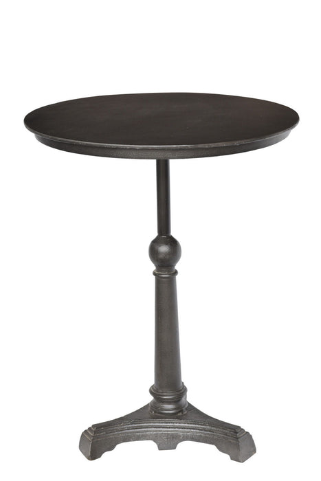 30" Iron Round Pedestal End Table - Brown