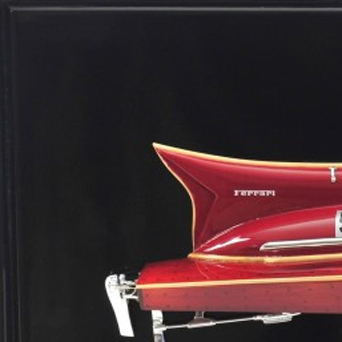 Ferrari Hydroplane Half Hull Boat Hand Painted Decorative Boat - Black / Red