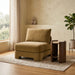 Meridian Furniture velvet upholstered armless stationary chair with plush fabric and modern design.