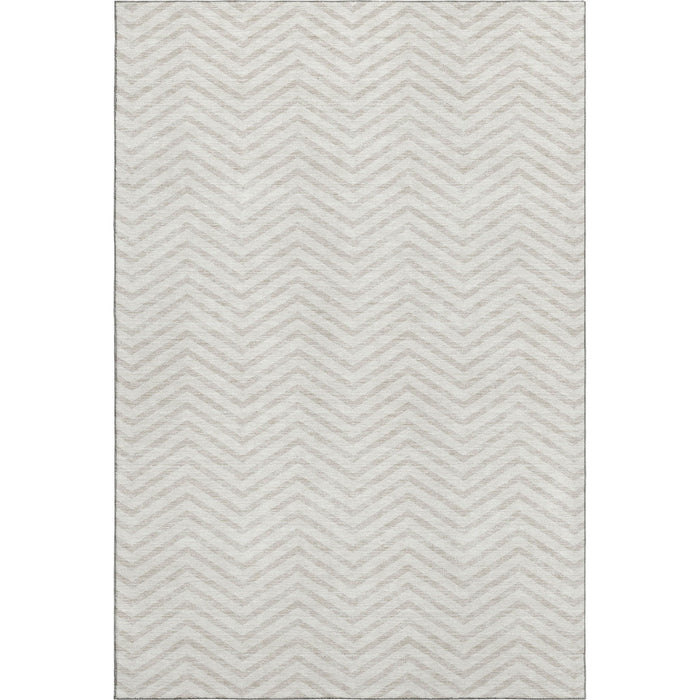10' X 14' Chevron Washable Area Rug With UV Protection (674257) - Ivory / Beige