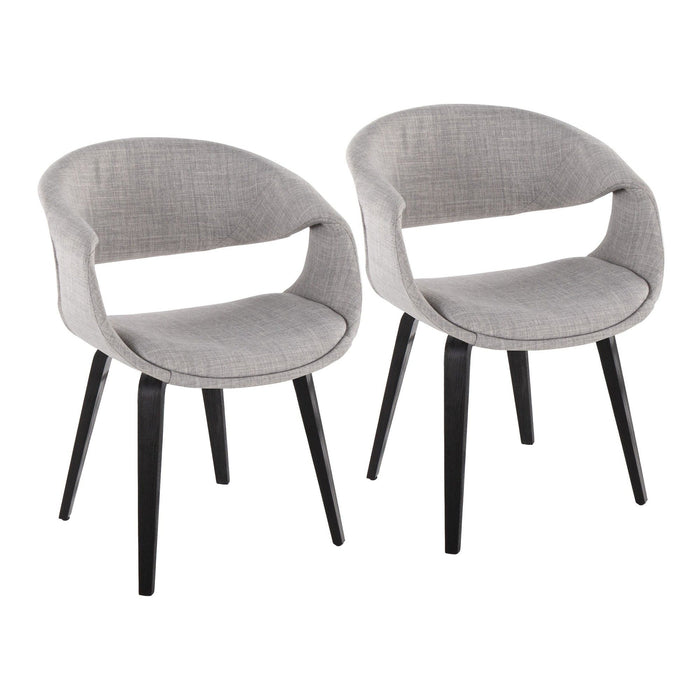 Curvo - Upholstered Chair (Set of 2) - Black Wood Legs