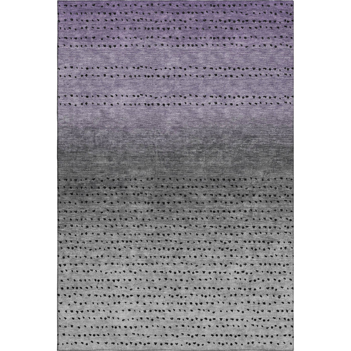10' X 14' Abstract Washable Area Rug With UV Protection (710825) - Purple / Charcoal / Gray