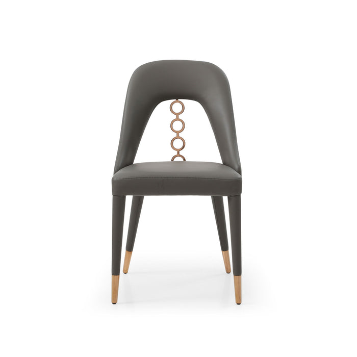 Upholstered In Faux Leather Dining Side Chairs (Set of 2) - Gray