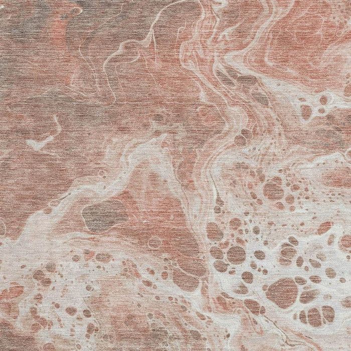 10' X 14' Abstract Washable Area Rug With UV Protection (697752) - Rust / Beige / Ivory