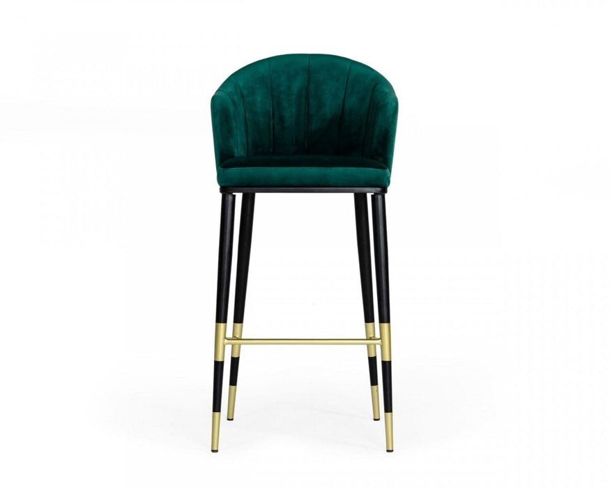 31" Steel Low Back Bar Height Bar Chair - Green And Black