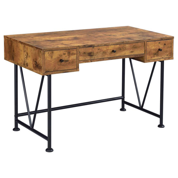 Analiese - 3-Drawer Writing Desk - Rustic Nutmeg