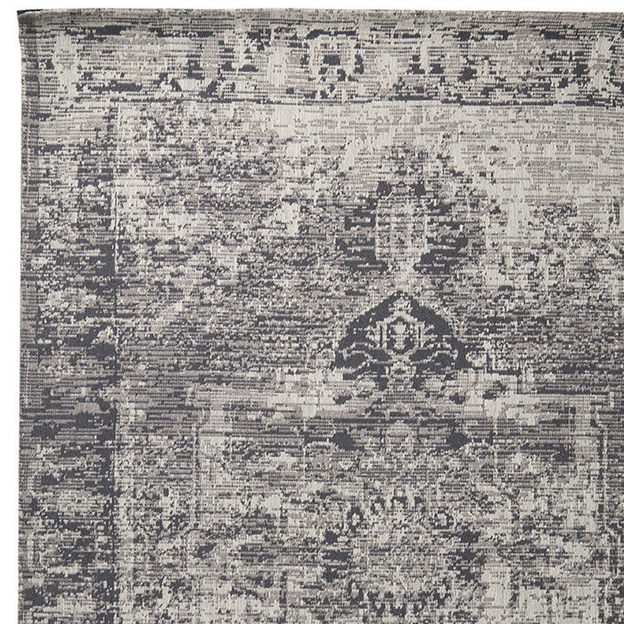 8' X 10' Moroccan Hand Woven Distressed Area Rug - Charcoal And Gray