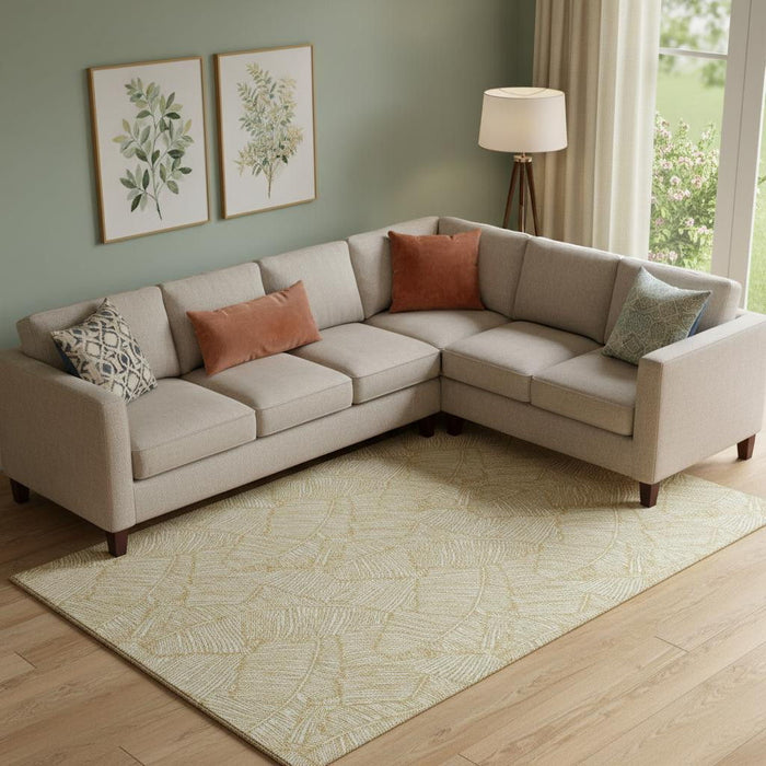10' X 14' Floral Washable Area Rug With UV Protection (672599) - Gold / Ivory