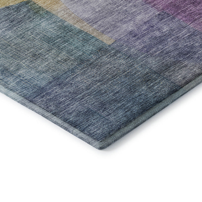 10' X 14' Abstract Washable Area Rug With UV Protection (684672) - Blue / Gold / Purple