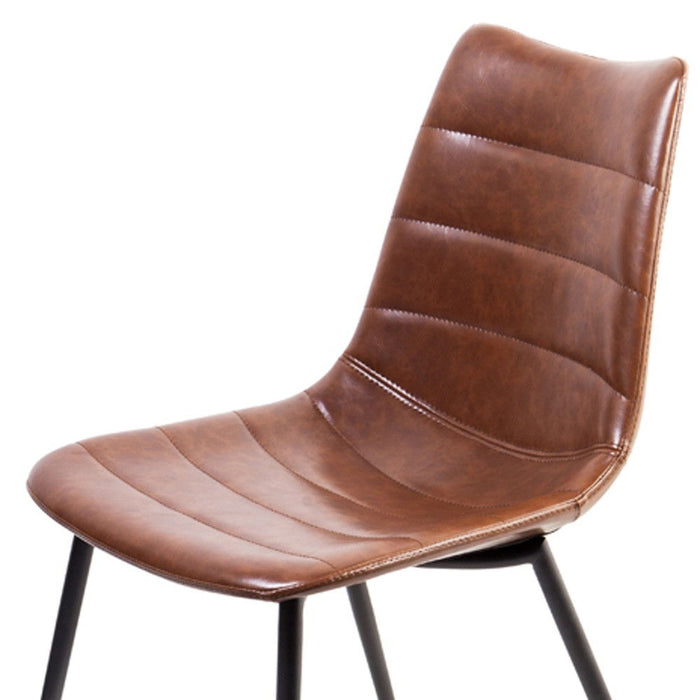 Faux Leather Dining Room Side Chairs (Set of 2) - Brown