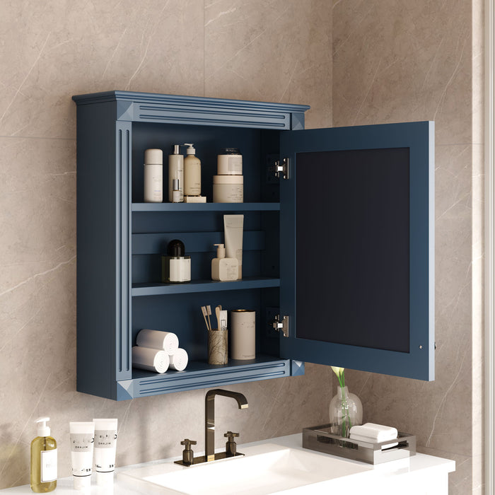 Giga wall mounted bathroom medicine cabinet with mirror and adjustable shelf, suitable for storing toiletries and medicines.
