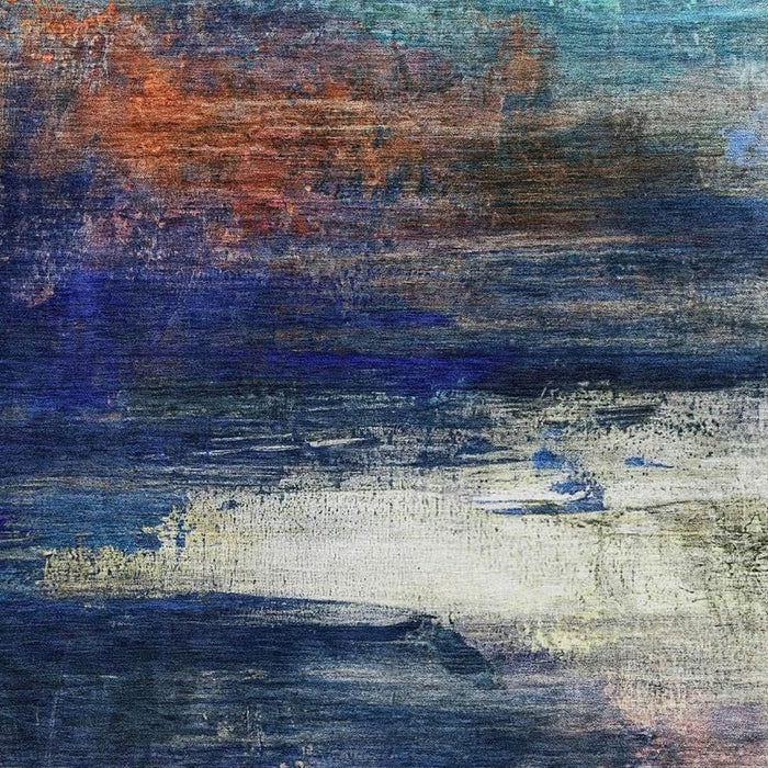 10' X 14' Abstract Washable Area Rug With UV Protection (714673) - Blue / Pink
