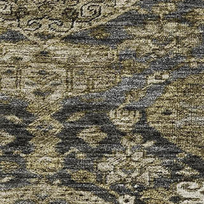 10' X 14' Damask Washable Area Rug With UV Protection (683938) - Charcoal / Gray
