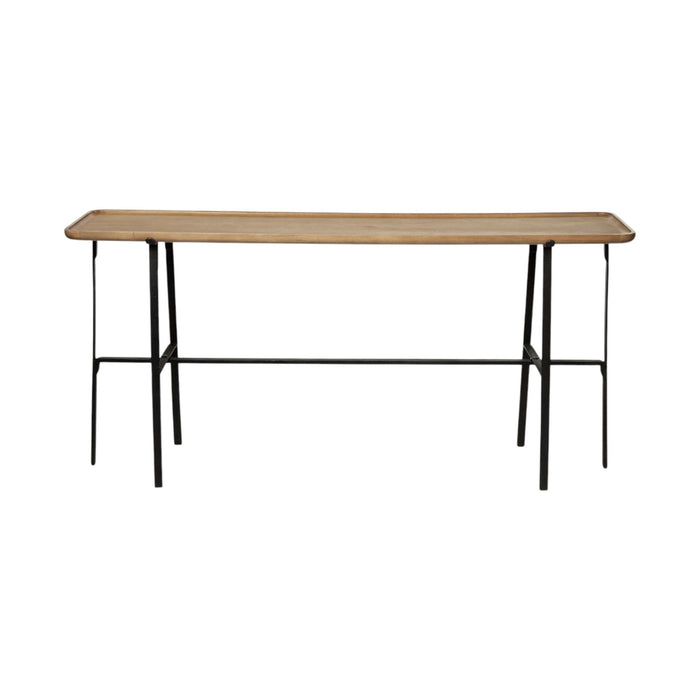 Solid Wood Trestle Console Table - Brown And Black