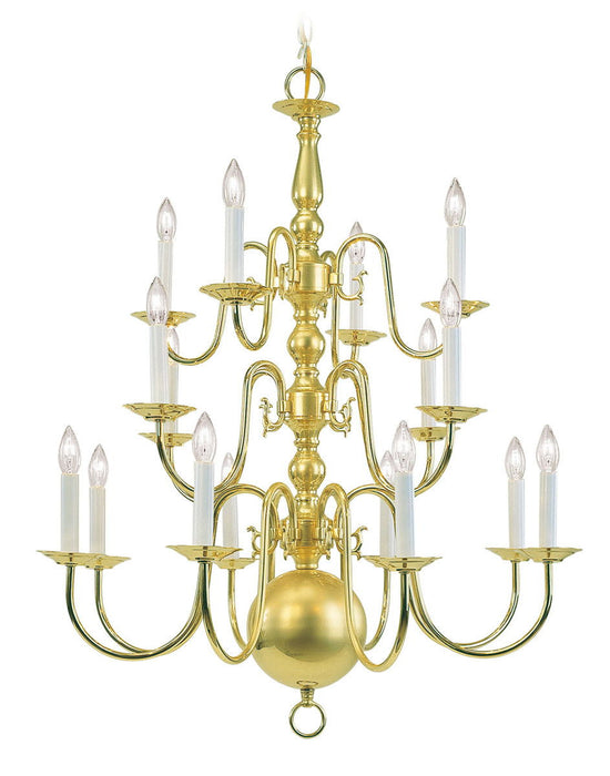 33'' Multi Light Dimmable Chandelier With Shades - Brass