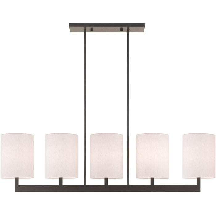 22" 5-Light Dimmable Chandelier With Shades - Bronze