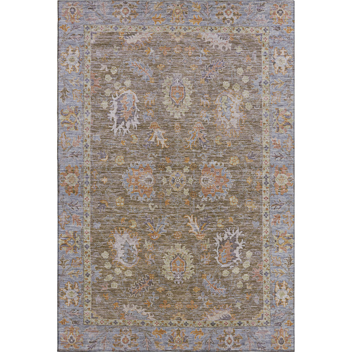 10' X 14' Oriental Washable Area Rug With UV Protection (717953) - Brown / Lavender