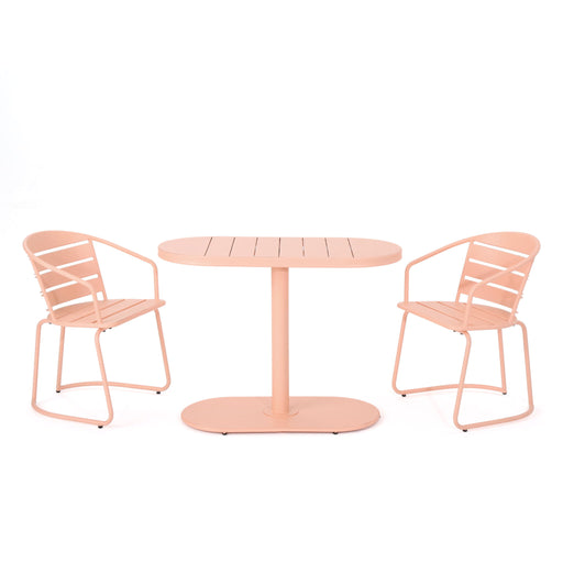 Giga 3-piece outdoor bistro set with two chairs and an oval table, ideal for garden or patio seating.