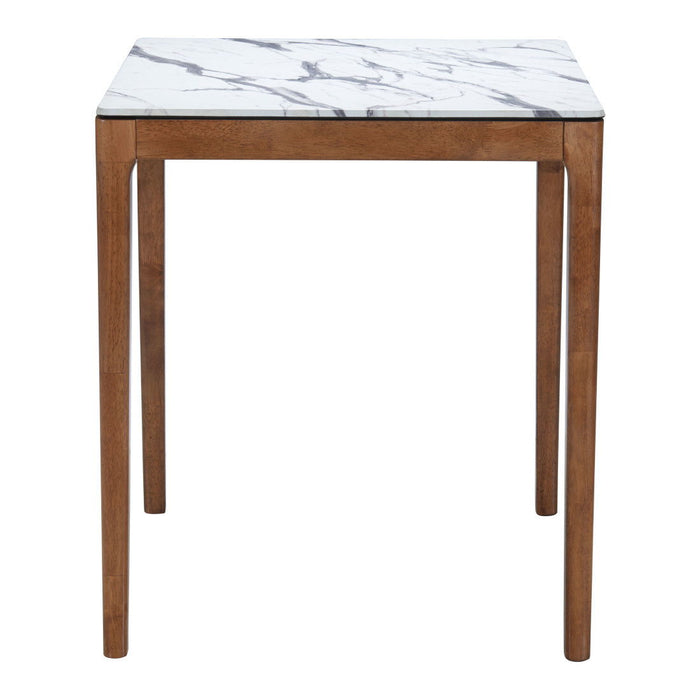 32" Solid Wood Square Bar Table - White