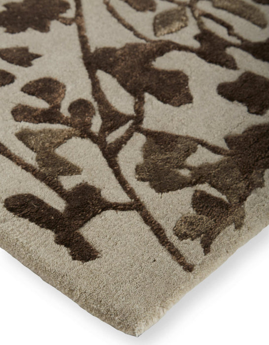 9' X 12' Floral Hand Tufted Area Rug (744378) - Ivory / Taupe / Brown
