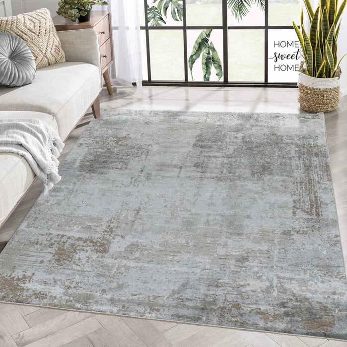 9' x 12' Abstract Power Loom Stain Resistant Area Rug - Beige