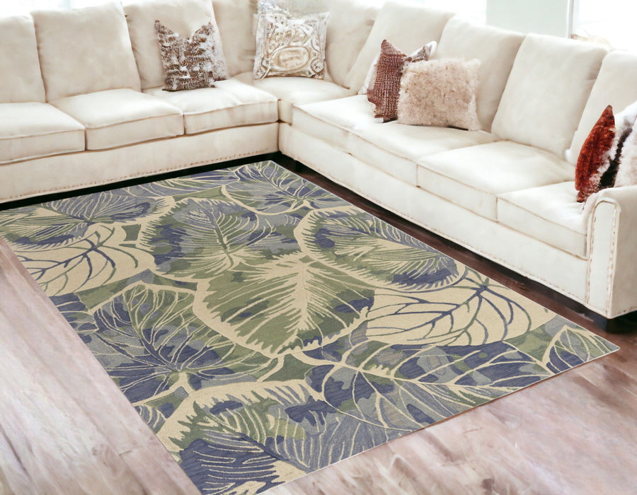 7' x 9' Wool Area Rug - Blue Or Green