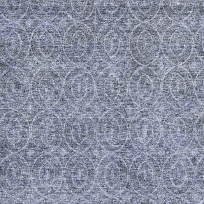 10' X 14' Geometric Washable Area Rug With UV Protection (691872) - Denim Blue / Ivory